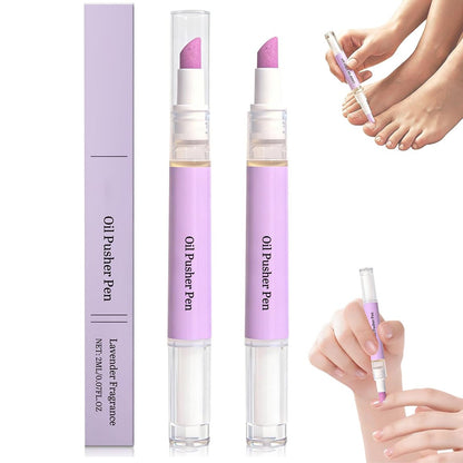 2-in-1 Nagelhautpflege-Stift mit Keramikspitze – Nagelhautentferner und Nagelpflege in einem, für trockene und beschädigte Nägel, 2er-Pack (Lila)