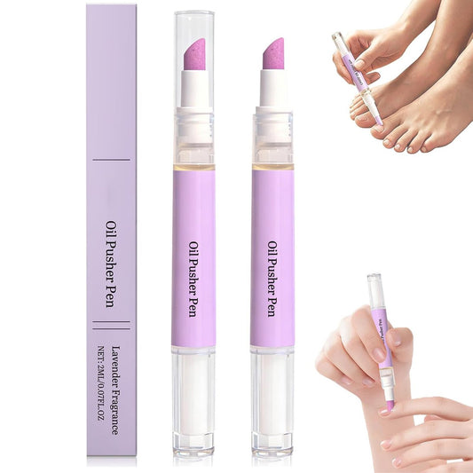 2-in-1 Nagelhautpflege-Stift mit Keramikspitze – Nagelhautentferner und Nagelpflege in einem, für trockene und beschädigte Nägel, 2er-Pack (Lila)
