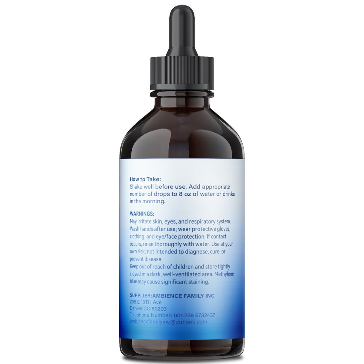 3% Methylenblau-Tropfen – Hochreine USP-Pharmaziequalität, kognitive Unterstützung, fokussiert, alkoholfrei, formaldehydfrei, 120 ml (4,06 FL OZ)