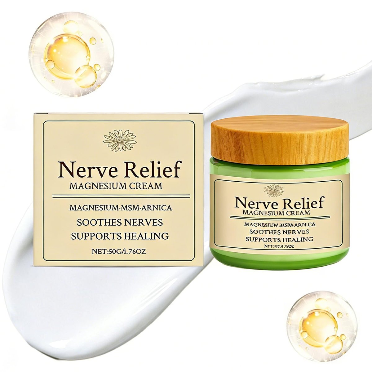 Nervenberuhigende Magnesiumcreme mit Arnika und MSM – 50g/1,76oz für Muskelentspannung & Wohlbefinden