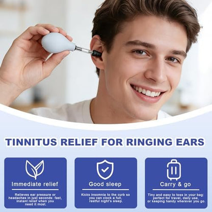 Leyoviz Ohrdruckentlastungsgerät – Tinnitus Linderung & Ohrendruck bei Flugreisen, 3 Größen Ohrstöpsel, Schwarz