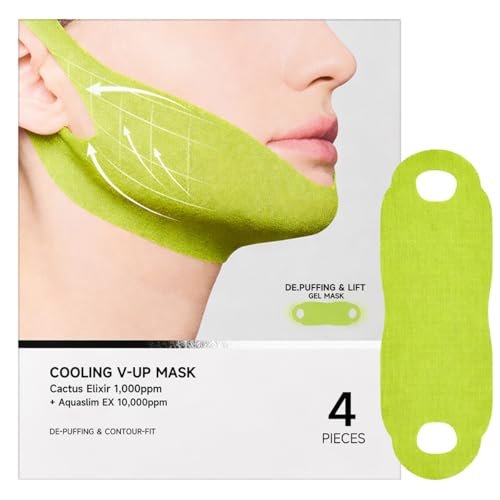 Nascence V-Line Lifting – Cactox Collagen Doppelkinn-Lifting-Band für erschlaffte Kieferpartie & Gesichtsschwellungen, Kiefer- und Kinnlifting-Verbesserung (4 Stück)