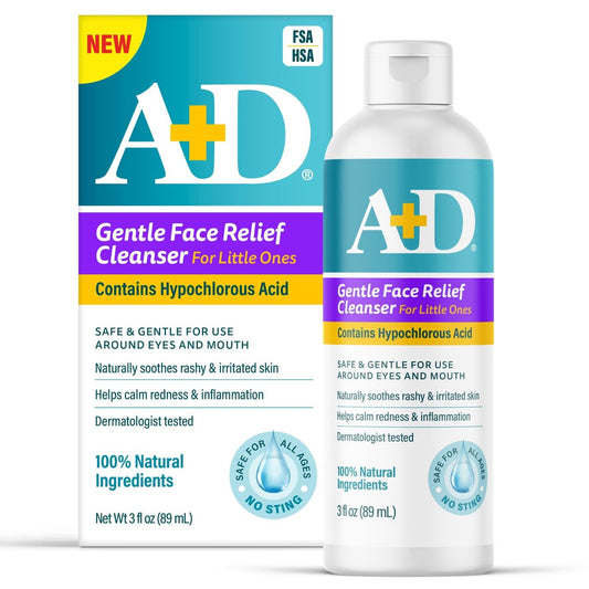 A+D Sanfte Gesichtsreinigung für Kleinkinder mit Hypochloriger Säure 3 oz – 100% natürliche Inhaltsstoffe, nicht giftig, stichfrei, sicher um Augen und Mund