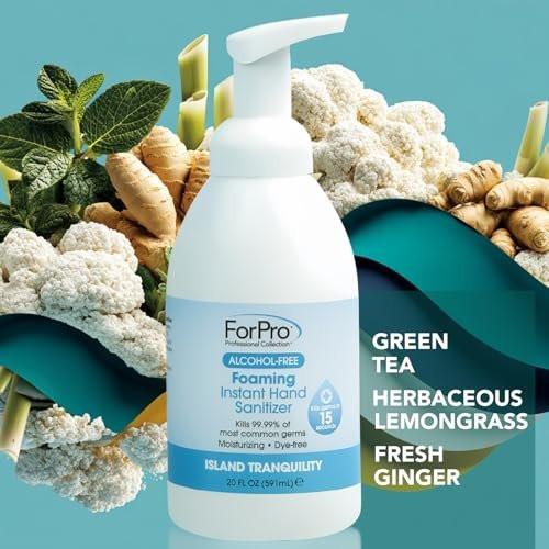 ForPro Alcoholfreier Schaum-Handreiniger, feuchtigkeitsspendend, farbstofffrei, Island Tranquility Duft, 20 Fl Oz