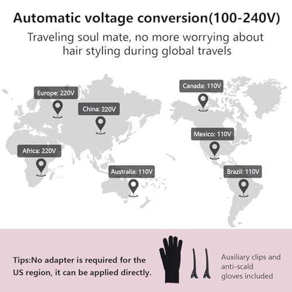 2-in-1 Haarglätter und Lockenstab | Dual-Voltage-Reiseglätteisen | 3 Hitzestufen 160°C-210°C | Keramikbeschichtung | Automatische Abschaltung | Tragbarer Mini-Styler für alle Haartypen