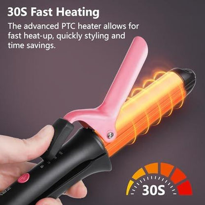 2-in-1 Haarglätter und Lockenstab | Dual-Voltage-Reiseglätteisen | 3 Hitzestufen 160°C-210°C | Keramikbeschichtung | Automatische Abschaltung | Tragbarer Mini-Styler für alle Haartypen
