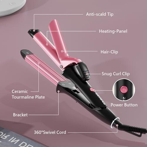 2-in-1 Haarglätter und Lockenstab | Dual-Voltage-Reiseglätteisen | 3 Hitzestufen 160°C-210°C | Keramikbeschichtung | Automatische Abschaltung | Tragbarer Mini-Styler für alle Haartypen