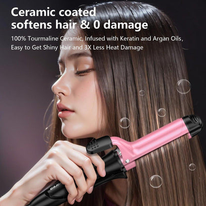 2-in-1 Haarglätter und Lockenstab | Dual-Voltage-Reiseglätteisen | 3 Hitzestufen 160°C-210°C | Keramikbeschichtung | Automatische Abschaltung | Tragbarer Mini-Styler für alle Haartypen