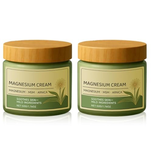 ScontLuy Magnesium Creme mit MSM & Arnika – Sanfte Formel zur Beruhigung der Haut, schnell einziehend, nicht fettend, tägliche Unterstützung für Beine, Schultern & Rücken – 50g (2er-Pack)