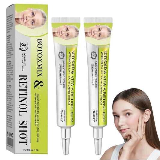 2er-Pack Botoxmix & Vita-A Retinol Shot Tightening Booster – Faltenglättende Straffungscreme mit Retinoid gegen Falten und feine Linien für alle Hauttypen, 15 ml x 2