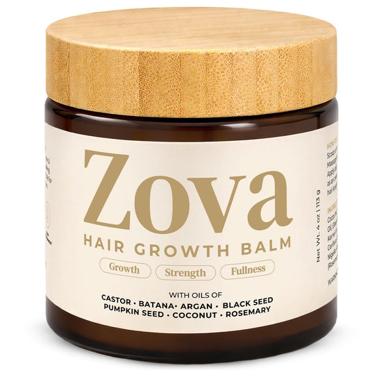 Zova Growth Haar-Balsam – Batana, Rizinus, Argan & Rosmarinöl Mischung für dickeres, stärkeres Haar – Tiefenwirksame Kopfhautpflege für Männer & Frauen – Natürliche Haarreparatur & Feuchtigkeitsbalsam 118 ml