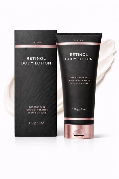Retinol Body Lotion 170g – Straffende Körpercreme für Crepey Haut, intensiv feuchtigkeitsspendend für trockene Haut an Hals, Armen, Oberschenkeln & Beinen