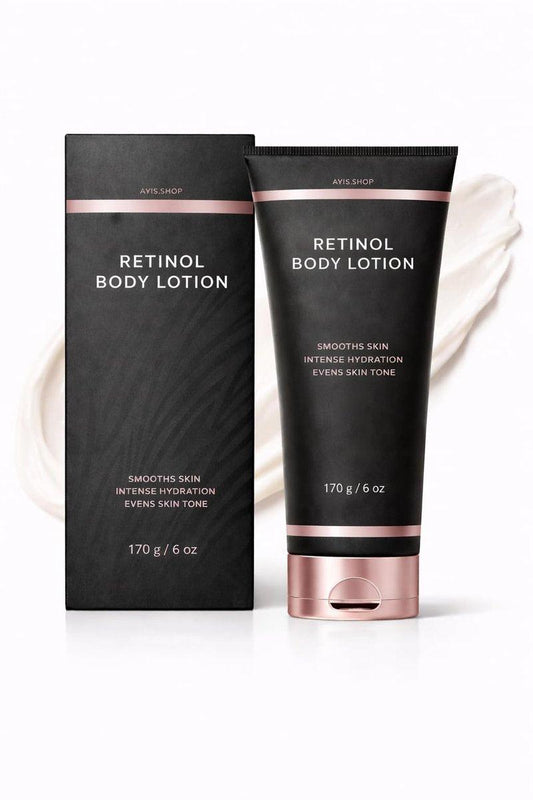 Retinol Body Lotion 170g – Straffende Körpercreme für Crepey Haut, intensiv feuchtigkeitsspendend für trockene Haut an Hals, Armen, Oberschenkeln & Beinen