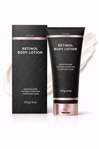 Retinol Body Lotion 170g – Straffende Körpercreme für Crepey Haut, intensiv feuchtigkeitsspendend für trockene Haut an Hals, Armen, Oberschenkeln & Beinen