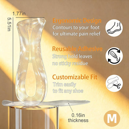 Gewichtsverlagernde Gel-Einlagen für High Heels & Sandalen – Transparente, rutschfeste Komfortpads für Damen – Schmerzlinderung bei offenen Schuhen, 3-Größen-Set (Medium, US 8-9,5)