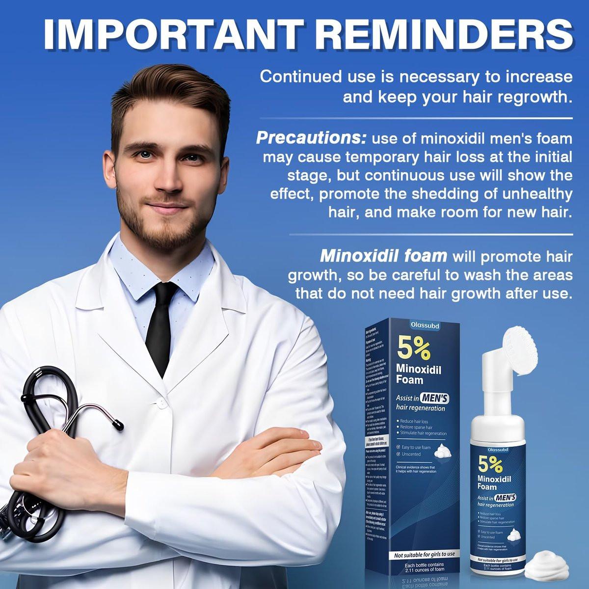 Minoxidil 5% Schaum für Männer – Haarwachstum, gegen Haarausfall und lichte Stellen
