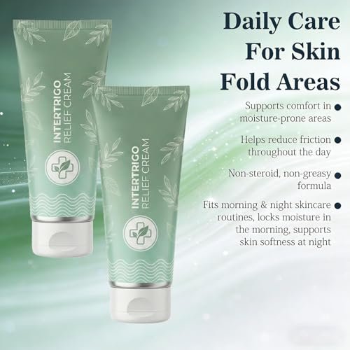 Intertrigo Relief Creme – Hautfaltenpflege für empfindliche Haut, 2er-Pack (1,69 Fl Oz pro Tube)