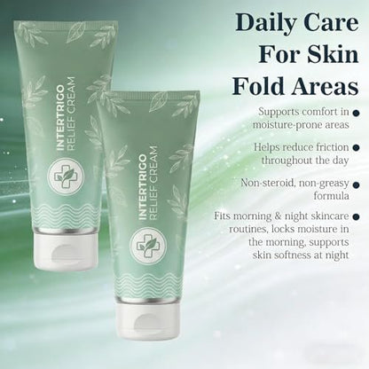 Intertrigo Relief Creme – Hautfaltenpflege für empfindliche Haut, 2er-Pack (1,69 Fl Oz pro Tube)