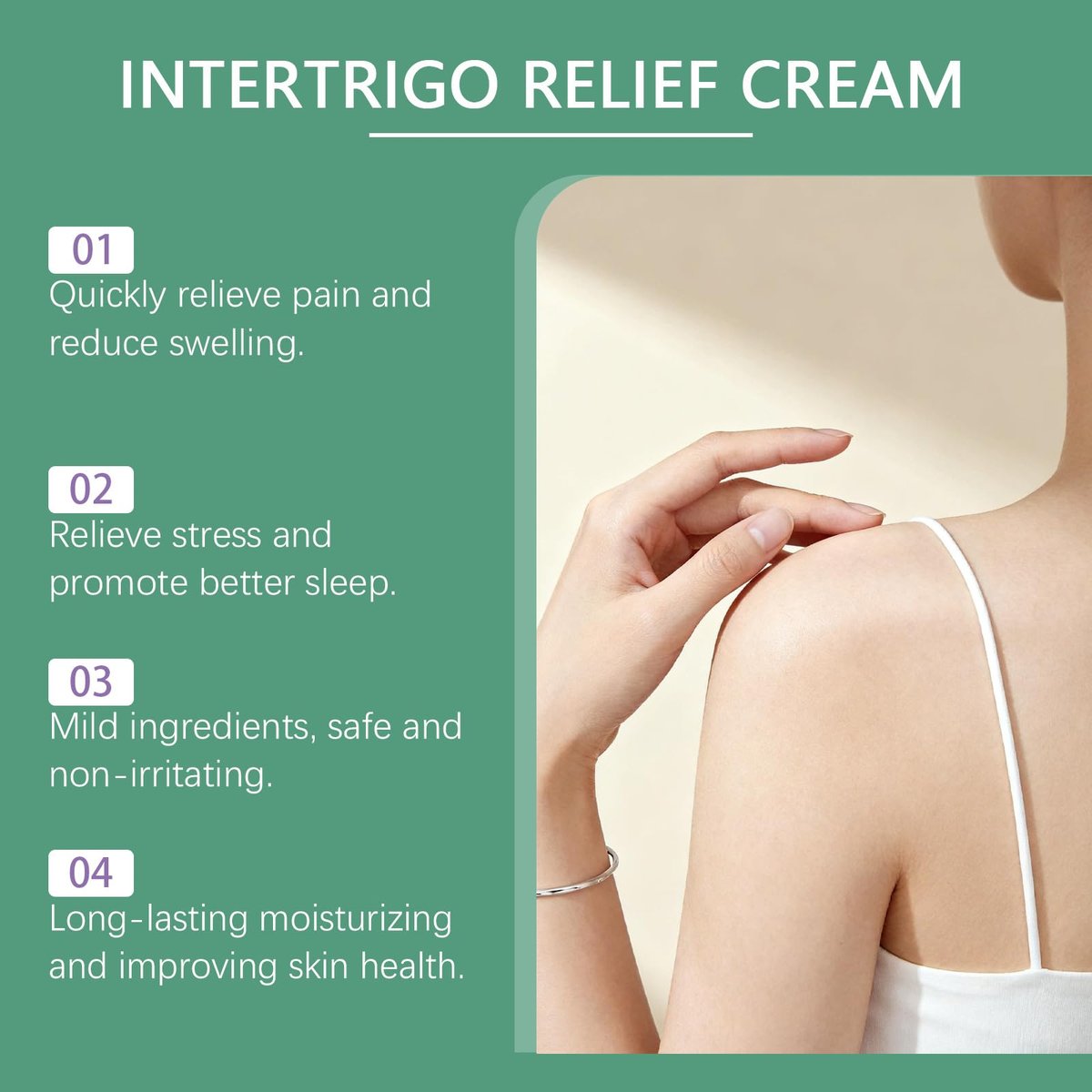 Intertrigo Relief Creme – Hautfaltenpflege für empfindliche Haut, 2er-Pack (1,69 Fl Oz pro Tube)