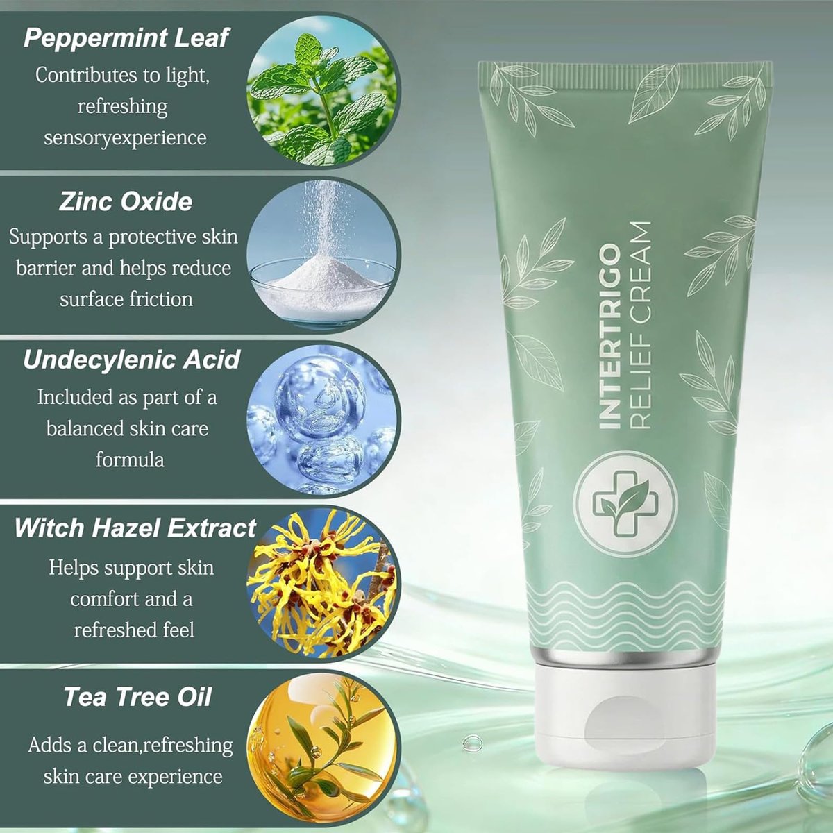 Intertrigo Relief Creme – Hautfaltenpflege für empfindliche Haut, 2er-Pack (1,69 Fl Oz pro Tube)
