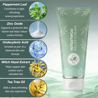 Intertrigo Relief Creme – Hautfaltenpflege für empfindliche Haut, 2er-Pack (1,69 Fl Oz pro Tube)