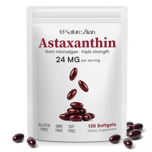 O NATURE . ZIRAN Astaxanthin Kapseln 24 mg – Antioxidans für Augen-, Gelenk- und Hautgesundheit | 4-Monats-Vorrat | 120 Weichkapseln
