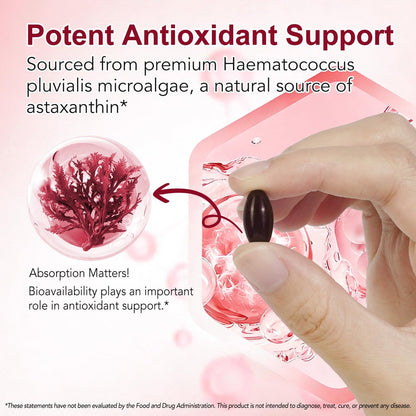 O NATURE . ZIRAN Astaxanthin Kapseln 24 mg – Antioxidans für Augen-, Gelenk- und Hautgesundheit | 4-Monats-Vorrat | 120 Weichkapseln