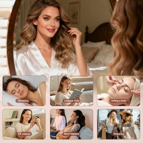 Togayu Heatless Curls Overnight Set - 6er Pack Jumbo Samt-Haarrollen zum Schlafen, Schonende Flexi-Rods für mühelose Locken und Wellen für Frauen