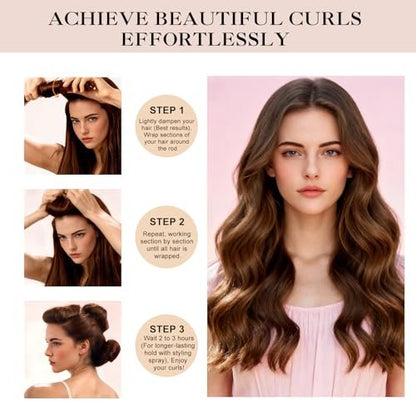Togayu Heatless Curls Overnight Set - 6er Pack Jumbo Samt-Haarrollen zum Schlafen, Schonende Flexi-Rods für mühelose Locken und Wellen für Frauen