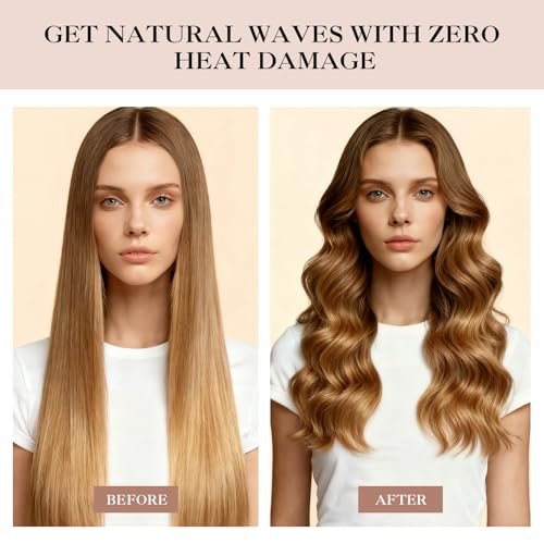 Togayu Heatless Curls Overnight Set - 6er Pack Jumbo Samt-Haarrollen zum Schlafen, Schonende Flexi-Rods für mühelose Locken und Wellen für Frauen