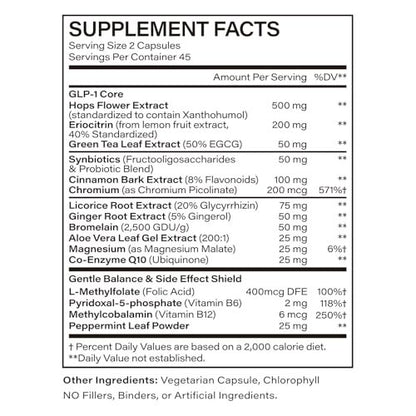 Bivinke GLP-1 Supplement Support – 90 Kapseln für metabolisches Gleichgewicht und Fitnessziele