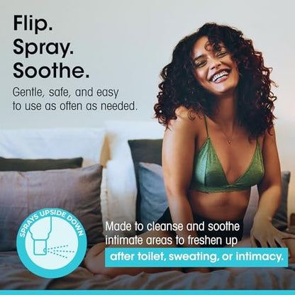 vH essentials Intimer Reinigungsspray mit Hypochloriger Säure 89 ml – Sanfte, pH-ausgewogene Damenhygiene für Geruchskontrolle, Frische & Komfort – Alkoholfrei, Brennt Nicht