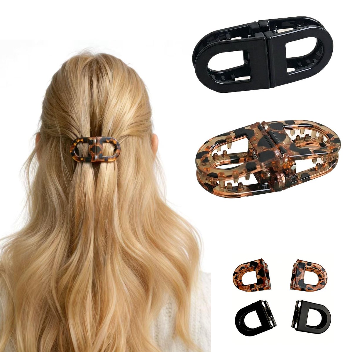 Magnetische Haarspangen, Mini Flache Krallenklammern für Damen - Leicht mit festem Halt und knitterfrei für den täglichen Büroalltag