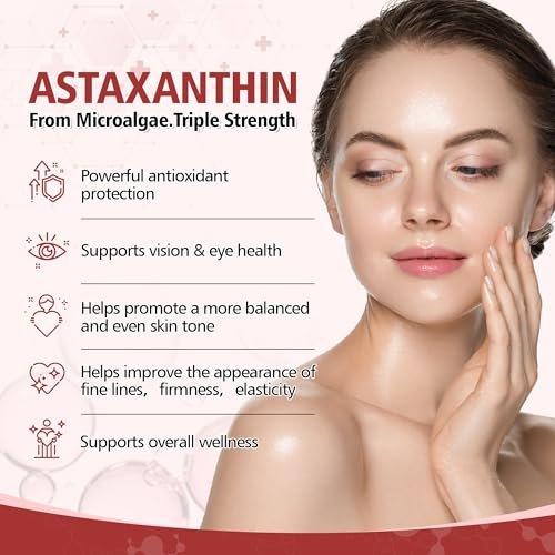 PixelVerve Astaxanthin Kapseln 12 mg, 180 Softgels, 6 Monate Vorrat | Hochreines Astaxanthin aus frischen Mikroalgen | Unterstützt Augen-, Haut- und Gelenkgesundheit | Nicht-GVO