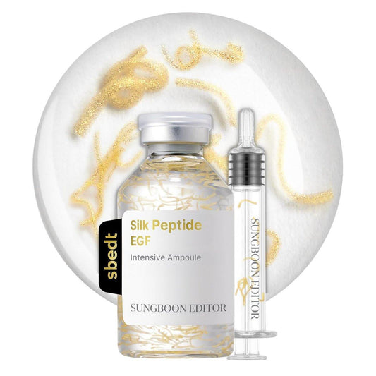 SUNGBOON EDITOR Glow Intensive Silk Peptide EGF Ampulle – Kupferpeptid Serum mit Kollagen & Multi-Peptiden, feuchtigkeitsspendende koreanische Gesichtspflege für glatte Haut, 40 ml