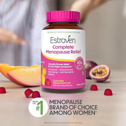 Estroven® Complete Menopause Relief Gummies für Frauen – Mango-Passionsfrucht-Geschmack, 30 Stück, hormonfrei und ohne Medikamente, tägliches Nahrungsergänzungsmittel gegen Hitzewallungen und Nachtschweiß