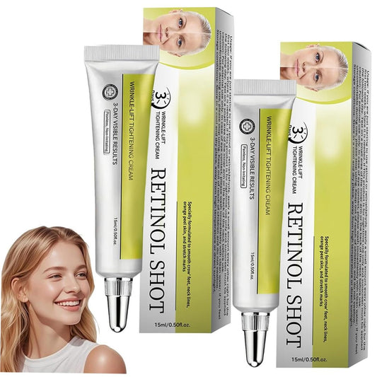 2er-Pack Vita-A Retinol Shot Falten-Lifting-Straffungscreme, Anti-Aging Feuchtigkeitscreme für feine Linien, Porenverfeinerung & Hautglättung für alle Hauttypen