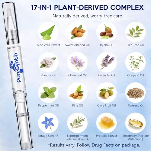 Extra Starkes Nagelpilz-Reparatur-Pen (OTC Maximalstärke), 25% Undecylensäure + Aloe & Vitamin E, für dicke gelb verfärbte Nägel, 12 ml (0,41 fl oz) Gesamt, 4er-Pack, Designed in USA