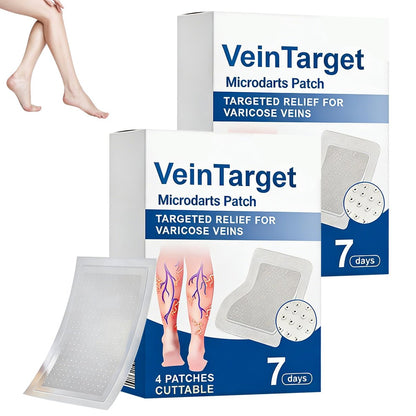 2Box Vein Target Microdarts Patch – Professionelle Behandlung von Krampfadern an den Beinen, verbessert die Durchblutung, natürliche Inhaltsstoffe, für alle Hauttypen (2er-Pack)