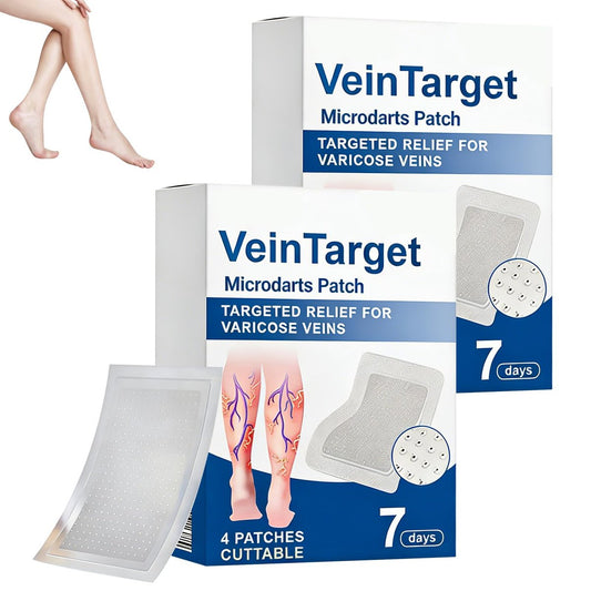 2Box Vein Target Microdarts Patch – Professionelle Behandlung von Krampfadern an den Beinen, verbessert die Durchblutung, natürliche Inhaltsstoffe, für alle Hauttypen (2er-Pack)