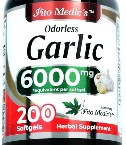 FITO MEDIC'S Knoblauch Kapseln | Knoblauch Nahrungsergänzung | 200 Weichkapseln