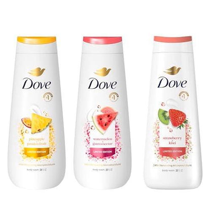 Dove Limited Edition Sommer Variety Pack Body Wash für Frauen – 3er-Pack mit erfrischenden Düften für hydratisierte & geschmeidige Haut, 20 fl oz