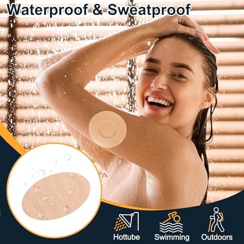 35er-Pack Libre 3 Sensor Covers Wasserfest – Libre 3 Plus CGM Haftpflaster Hautfreundlich Hypoallergen & Latexfrei Überpatch, Einhand-Abreißlasche, Beige