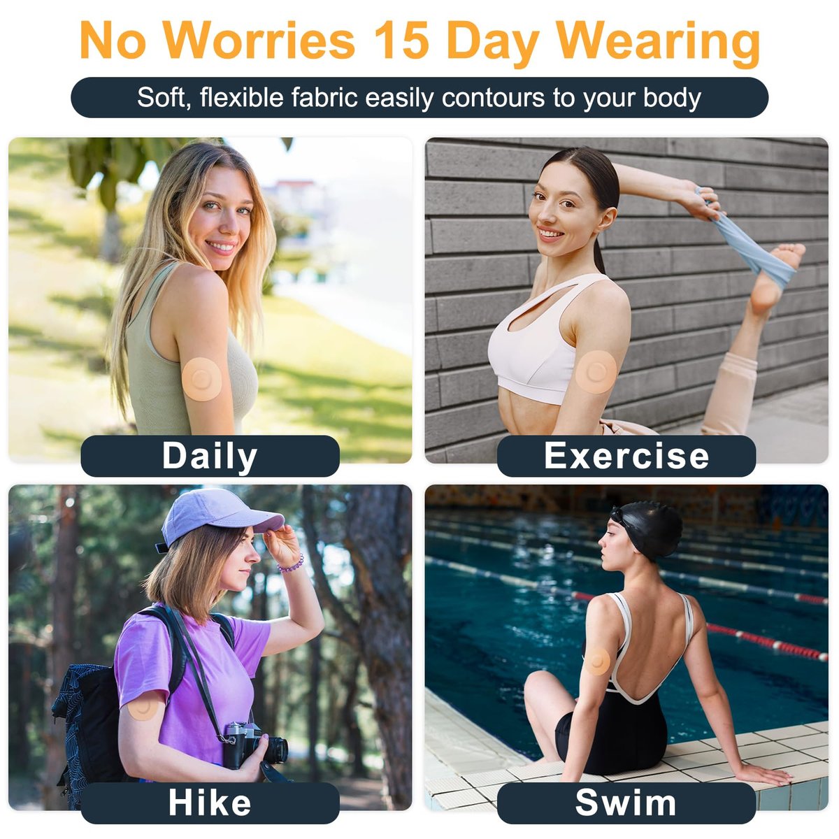 35er-Pack Libre 3 Sensor Covers Wasserfest – Libre 3 Plus CGM Haftpflaster Hautfreundlich Hypoallergen & Latexfrei Überpatch, Einhand-Abreißlasche, Beige