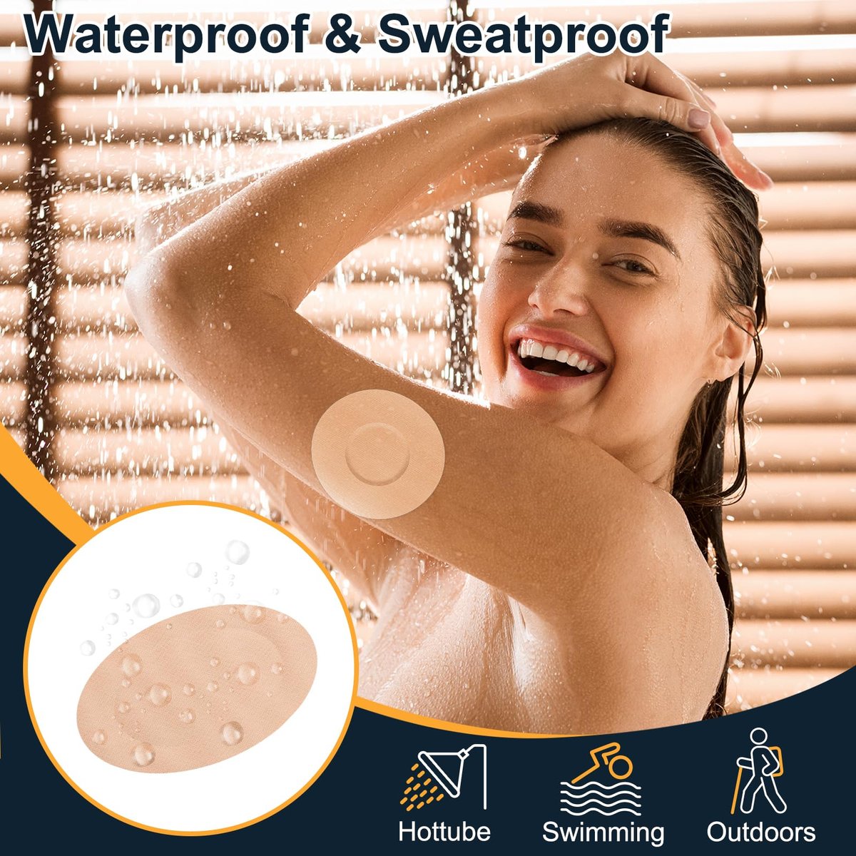 35er-Pack Libre 3 Sensor Covers Wasserfest – Libre 3 Plus CGM Haftpflaster Hautfreundlich Hypoallergen & Latexfrei Überpatch, Einhand-Abreißlasche, Beige
