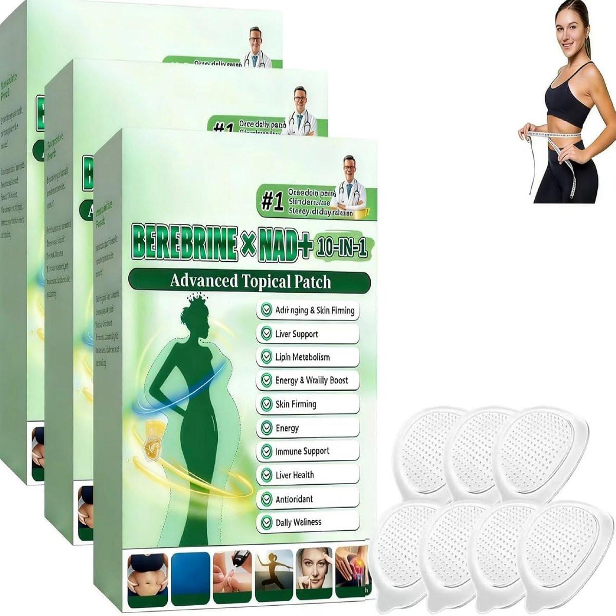 Spetime Berberine-Pflaster mit Moringa 10-in-1 – Fortschrittliche Nano-Mikrodart-Pflaster für straffe Haut, natürliche Inhaltsstoffe, geeignet für alle Hauttypen (3er-Pack)