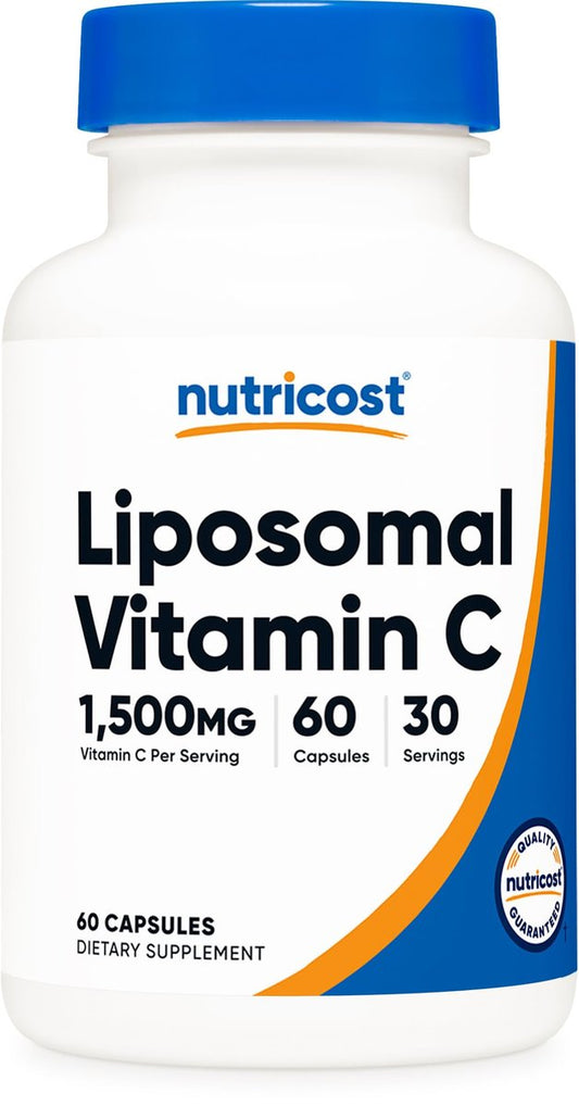 Nutricost Liposomales Vitamin C (1.500 mg) 60 Kapseln - Hochdosiert, Vegan, Glutenfrei, 30 Portionen