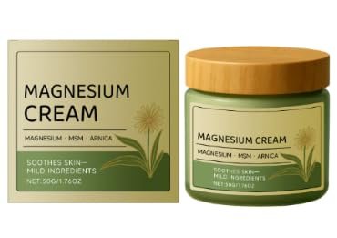 LELLURE Neue Total ReliefSun Beruhigende Magnesium Creme – Schnell einziehende MSM & Arnika Creme; Fördert Wohlbefinden und Komfort, Bietet tägliche Erleichterung – 118 ml (Einzelflasche)