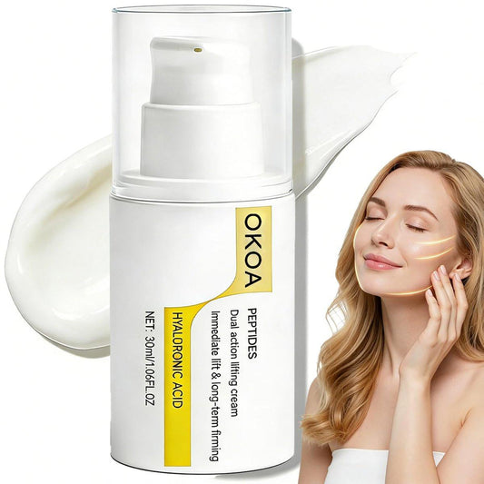 OKOA Skin Instant Lifting Cream – Dual Action Lifting Cream mit Peptiden & Hyaluronsäure, sofortige Gesichtsstraffung für alle Hauttypen, reduziert feine Linien & Fältchen, glättet das Hautgefühl