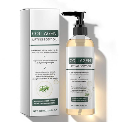 Collagen Lifting Körperöl nach dem Duschen, feuchtigkeitsspendendes Anti-Aging-Öl für Frauen & Männer, hilft, das Erscheinungsbild von faltiger Haut zu mildern, für alle Hauttypen, 118 ml
